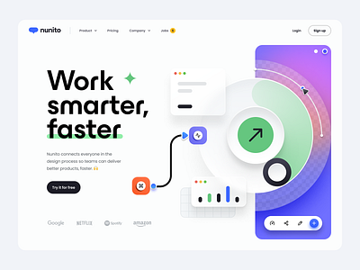 Nunito - Hero header v.3 😅 chart clean clean ui design system hero header icon illustration minimal minimal ui transparent typography ui ui design ui icon user interface userflow ux ux design vector web design