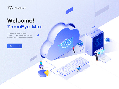 ZoomEye Max Login page 2.5d design illustration login ui ui design ux web website