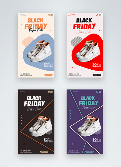 Instagram story template design balck friday banner creative facebook instagram shoe slae social media story template