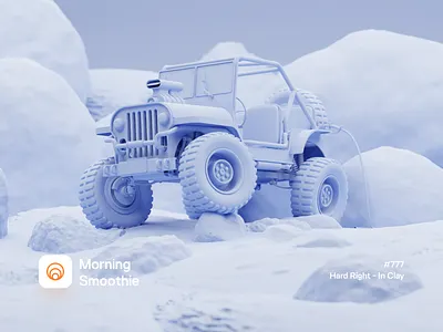 Hard Right - In Clay 3d blender blender3d car clay clay render claymation diorama illustration isometric isometric illustration jeep minimal nature offroad suv toy toy car toys truck