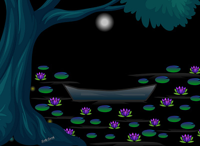 #vector art #fullmoonvibes #lotus pond