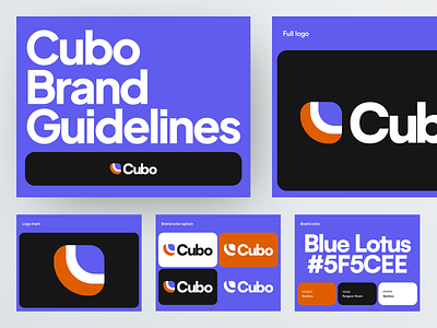 Cubo ✌ - Brand Guidelines Showcase app logo brand book brand identity design branding design guideline icon logo logo design logo mark logo type logos symbol visual visual identity