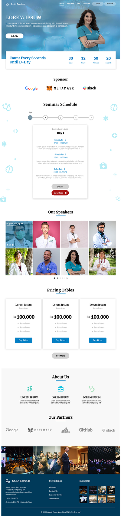 Redesign Medical Webinar/Seminar Dashboard design medical seminar ui ux website design