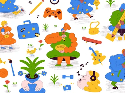 Doodle Hobbies branding design illustration illustration design illustrations illustrations／ui illustrator logo ui ux