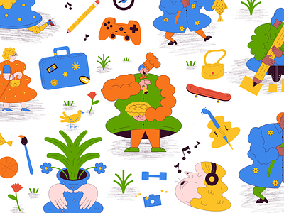 Doodle Hobbies branding design illustration illustration design illustrations illustrations／ui illustrator logo ui ux