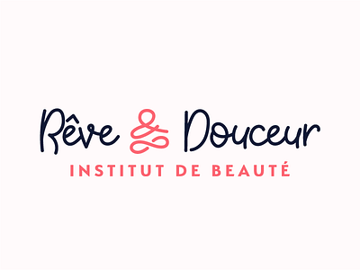 Logo for a french beauty institute (1/2) branding color palette coral illustration illustrator logo logotype typo vector