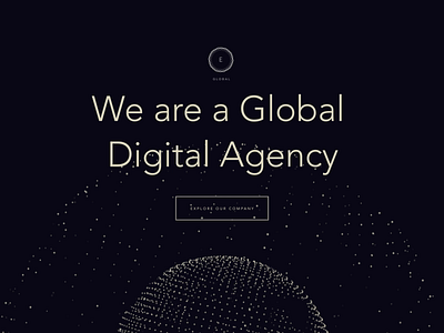 Animated Landing Page Concept for Digital Agency 3d agency animation branding company digital earth header interface landing page luxury motion graphics ui web design