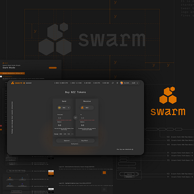 Swarm blockchain branding design ethereum graphic design logo token interface ux