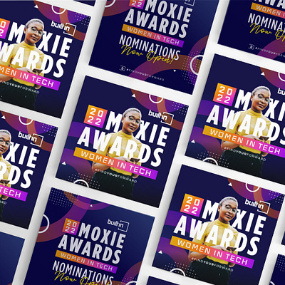 Women in Tech: 2022 Moxie Awards awards branding builtin graphic design logo moxie vector