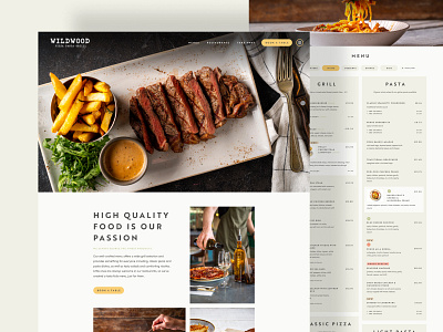 Wildwood - Restaurant Website design food pizza restaurant ui ux website