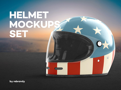 Helmet Mockups Set canyoning download driver mockup motorcycle protect psd rally speed sport