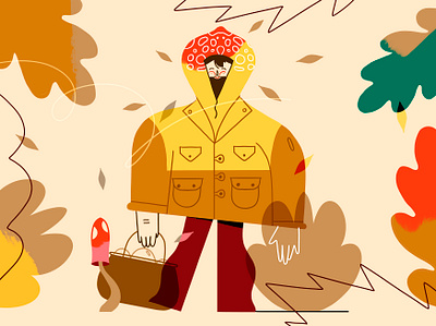 Mr Mashroom autumn characterdesign fall leaves mashrooms mrmashroom