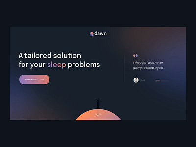 🌙 dawn.health — Landing Page animation dark dawn gradient health insomnia interaction landing landing page logo lp motion orange page sleep sunrise ui ux website well being