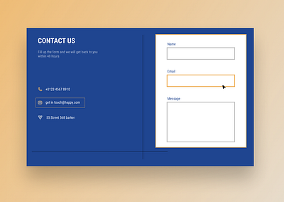 Contact Us Page app design ui ux