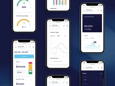 RevTech App Mobile app design finance interaction logo minimal mobile plan price responsive revenue stat statistic ui users ux