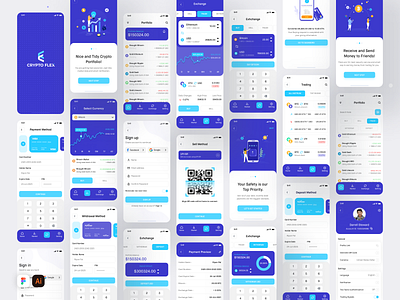 "Crypto Flex" - Buying, Selling, Trading Crypto Platform. app designer cryptocurrency digital currency mobile app design mobile ui product design trendy ui 2021 ui ui designer uiux ux designer