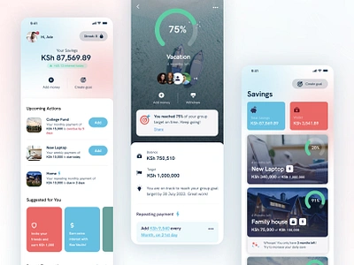 Koa - Savings app app banking bitcoin savings crypto design life goals mobile app payment saving goals savings savings account ui wallet