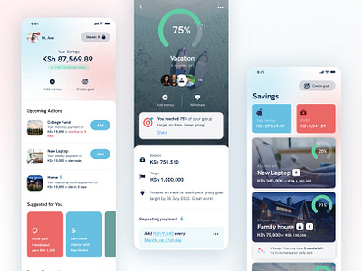 Koa - Savings app app banking bitcoin savings crypto design life goals mobile app payment saving goals savings savings account ui wallet