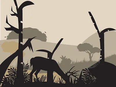 Forest adobe animal art deer forest graphic design grass illustration vector