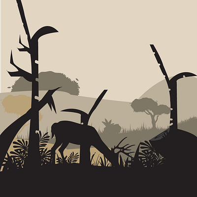 Forest adobe animal art deer forest graphic design grass illustration vector