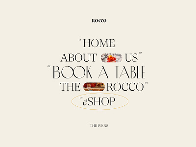 Rocco Restaurant Menu 🥗 20s clean design elegant luxury menu minimal pastel restaurant rocco serif type ui ux web