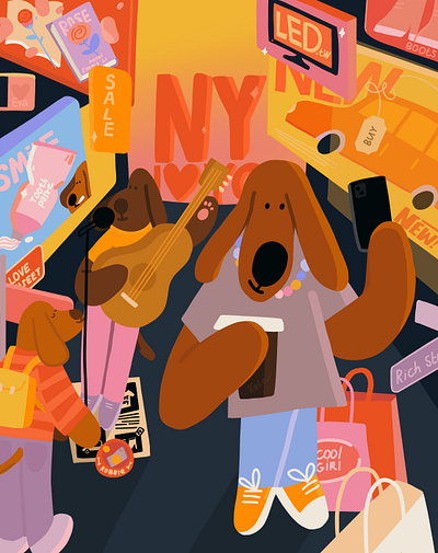 Weekend character design design details dog illustration new york ny procreate