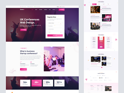 Event landing page 2 booking landing page design event event app ui event landing page event website illustration landing page new online event ticket landing ui ux website