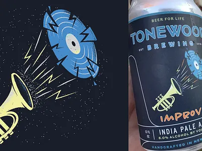 Improv beer craft beer editorial editorial illustration illustration improv music new jersey record texture tonewood vinyl