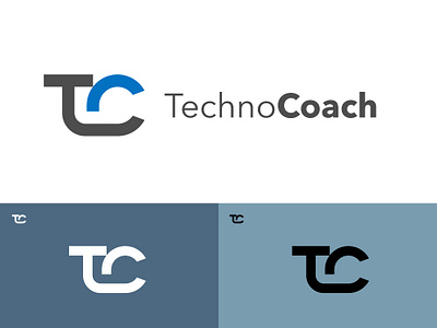 TechnoCoach logo Research branding grid logo monogram