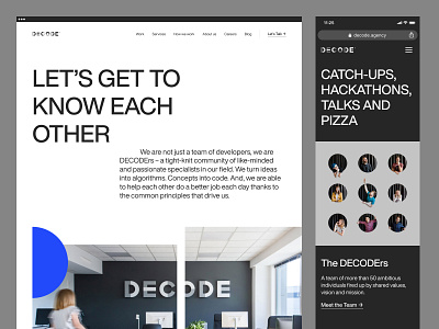 DECODE - About Us about us agency bbagency branding careers cms design development logo marketing product design team typography ui user experience user interface ux web design website wordpress