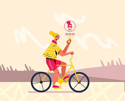 Riding Bicycle character character design illustration illustrator motion design motion graphics