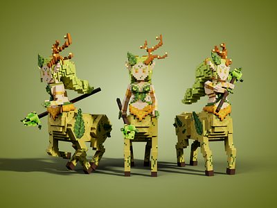 Forest Centaur Goddess - Female Mythology Creature 3d 3d art creature design game game art game asset gamedesign illustration magic minecraft nft nfts.sandbox play2earn sand tsb voxel