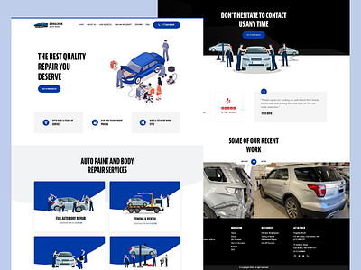 Auto Body Website Design auto body autobody boston illustration marketing ui ux web web design website design