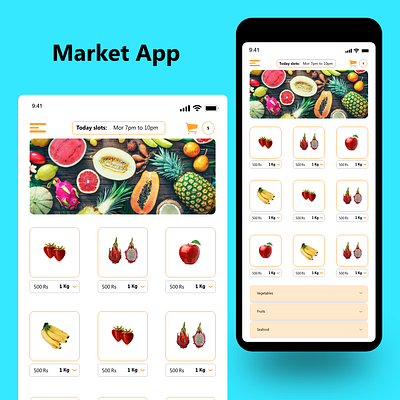 Market App app branding design icon illustration typography ui ux