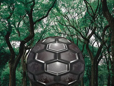 Giant 3d Metal Ball in Real Footage 3d animation branding design graphic design illustration logo motion graphics ui vector