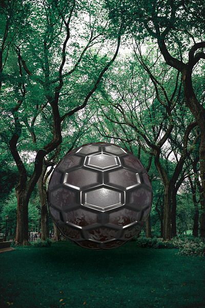 Giant 3d Metal Ball in Real Footage 3d animation branding design graphic design illustration logo motion graphics ui vector