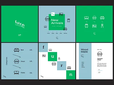 Furn Furniture branding furniture icons layout