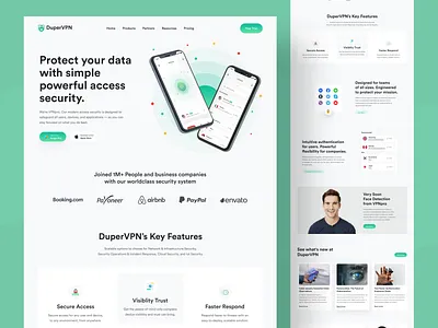 VPN Product Landing page android ios platforms app landingpage clean design cybercrime detector cybersecurity extention homepage internet security landingpage mobile app landingpage nasim recruiting saas landing page social security uiux design vpn vpn website web design web ui ux design website