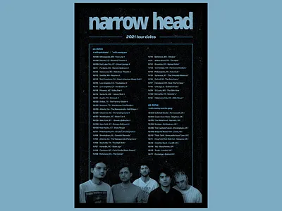 narrow head 2021 tour flyer art direction band tour digital design graphic design narrow head poster design show poster tour flyer tour poster