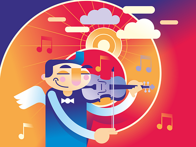 Music angel angel design illustration music vector