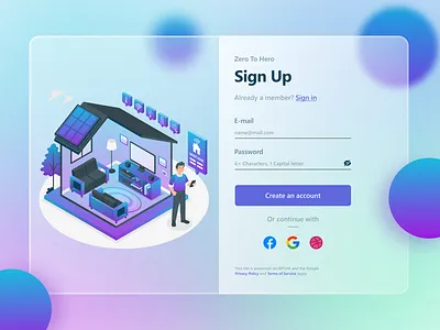 Sign Up Form clean dailyui glassmorphism ui ux