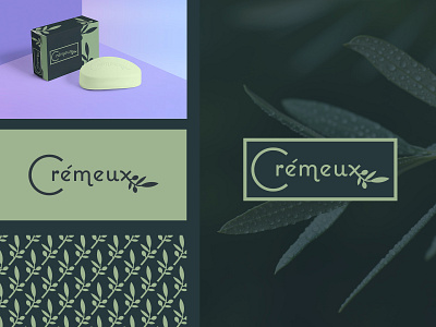 Cremeux Natural Soap branch elegant green leaves logo natural nature oilve branch olive soap