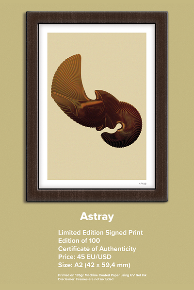 Astray - Limited Edition Print 3d alien art black digital edition forsale fossil green illustrator limited photoshop print shop store