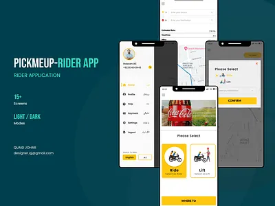 PICKMEUP-RIDER APP animation company mobile mobile application ride rider riderapp uiux user experience