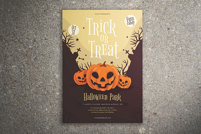 Trick or Treat Halloween Flyer catalog clean design flyer poster flyer template graphic design halloween halloween flyer halloween poster halloween template indesign magazine movie movie october october poster template print printable template thriller