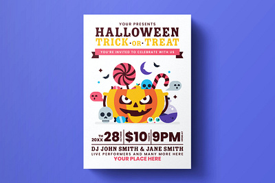 Halloween Party Flyer Template catalog clean design flyer flyer template graphic design hallloween poster halloween halloween flyer halloween party illustration indesign magazine movie october poster print printable template thriller