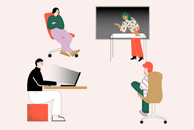 team meeting branding corporate illustration web