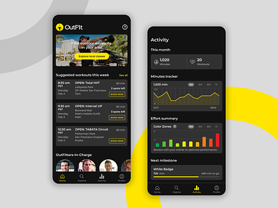 OutFit Training App app design fitness mobile ui ux