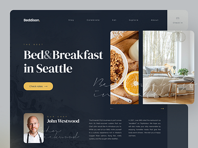 Bed and Breakfast site bed breakfast dark design product service site tsh ui ux web