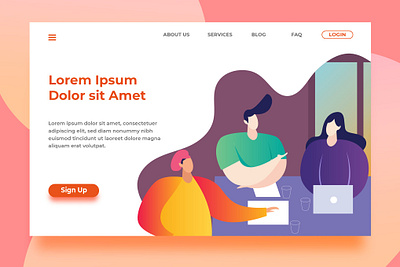 Teamwork - Header Landing Page app blog blog events blog web branding design illustration landing landing page multipurpose page purpose shop shop events teamworker ui ui design ux ux design website